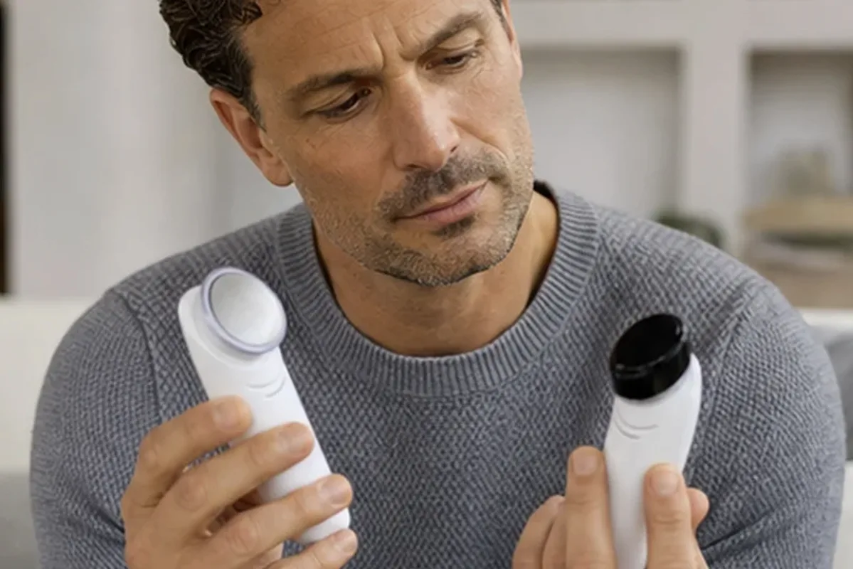 Authentischer Wohlfühlmoment passend zum Beauty-Thema Ionen-Haartrockner für lockiges Haar