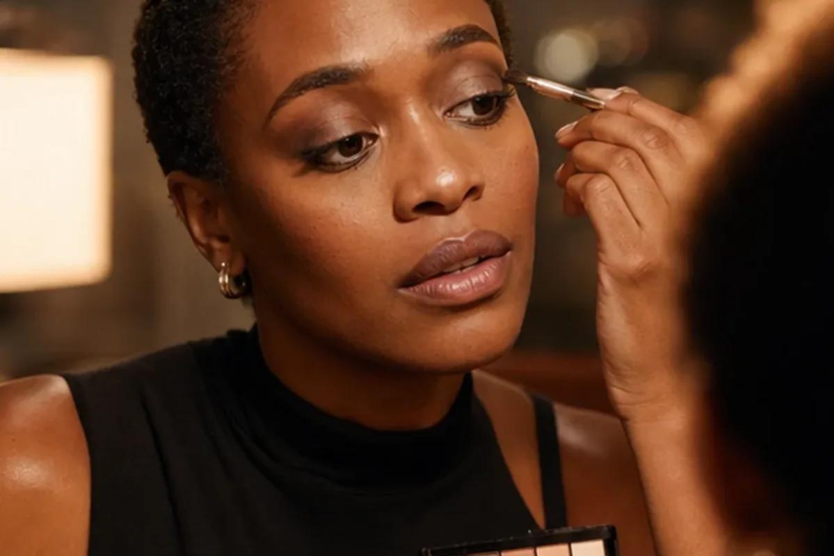 Redaktionelle Detailaufnahme zur Orientierung bei Rouge für einen natürlichen Look