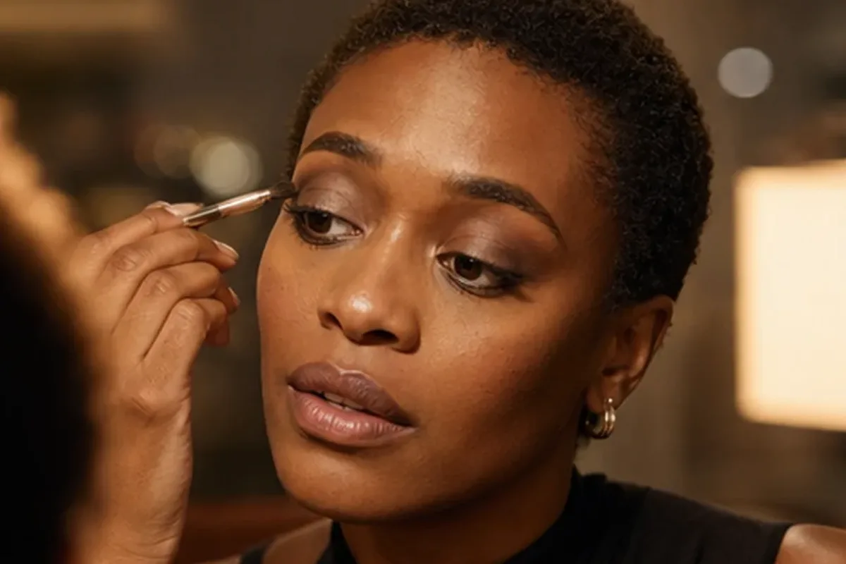 Emotionaler und authentischer Anwendungsmoment rund um Highlighter für reife Haut