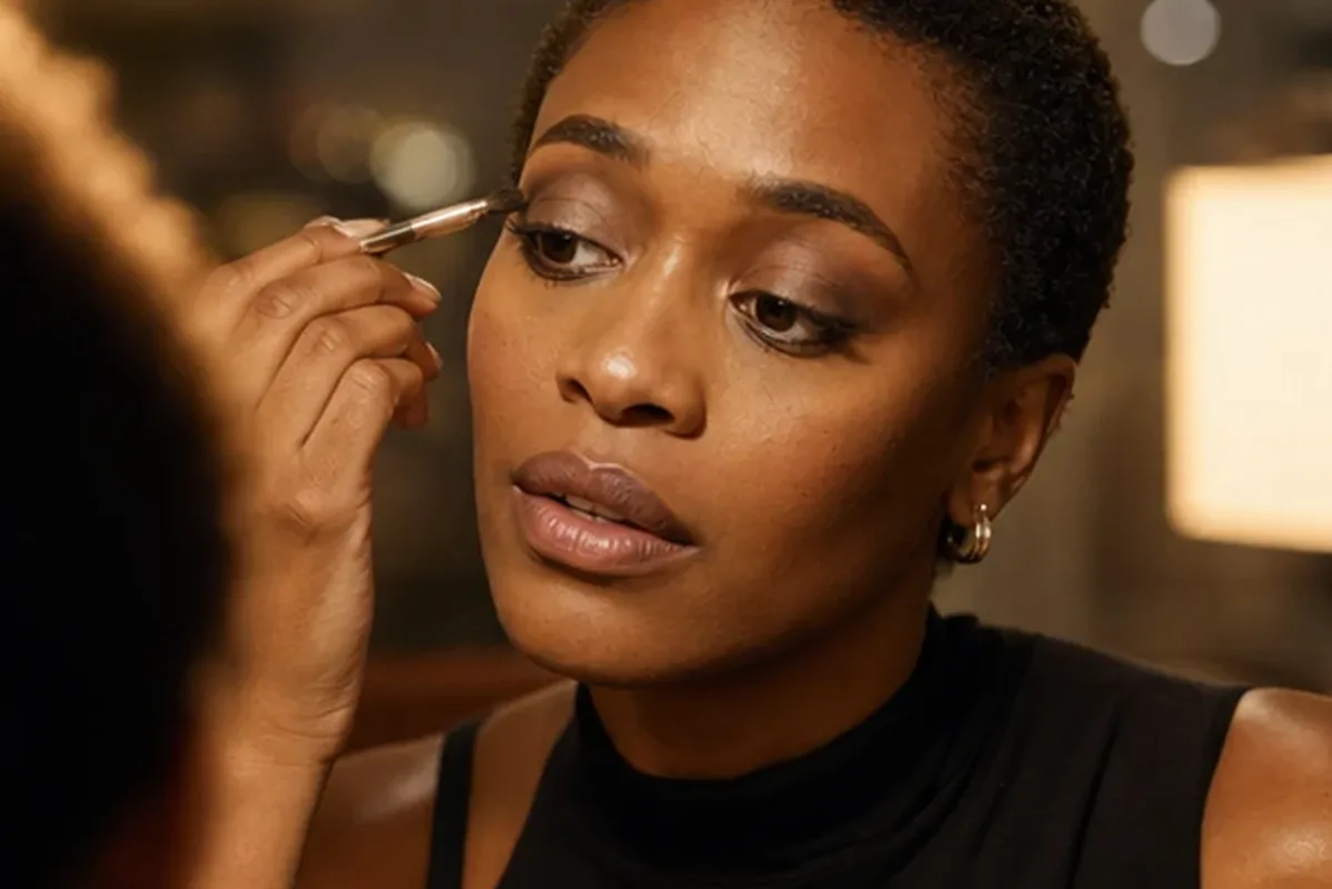 Emotionaler und authentischer Anwendungsmoment rund um Bronzer für ölige Haut