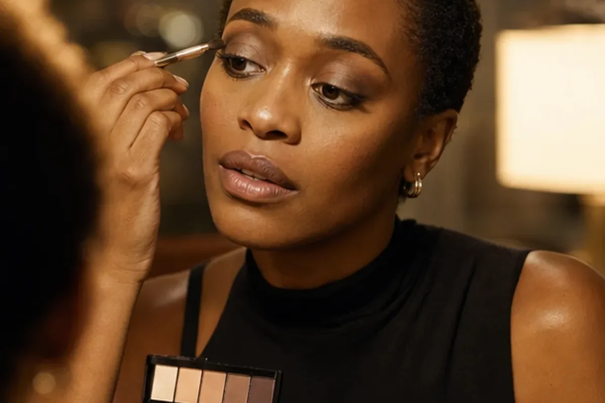 Redaktionelle Detailaufnahme zur Orientierung bei Make-up-Pinsel für reife Haut