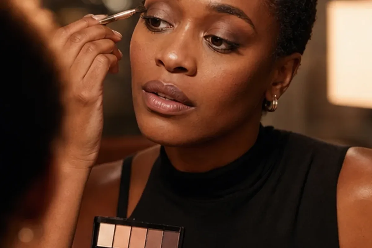 Authentischer Wohlfühlmoment passend zum Beauty-Thema Augenbrauengel für reife Haut