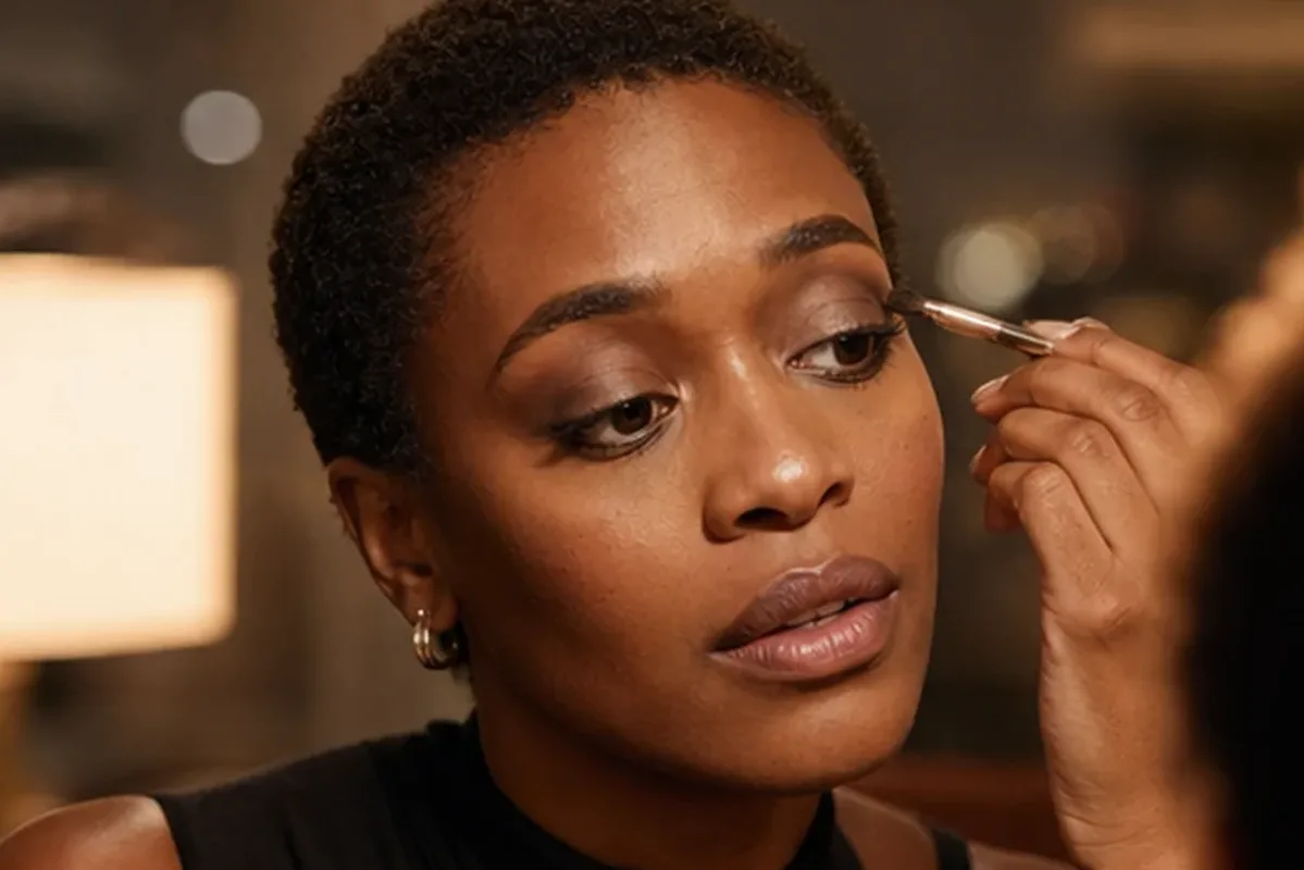 Authentischer Wohlfühlmoment passend zum Beauty-Thema Rouge für trockene Haut