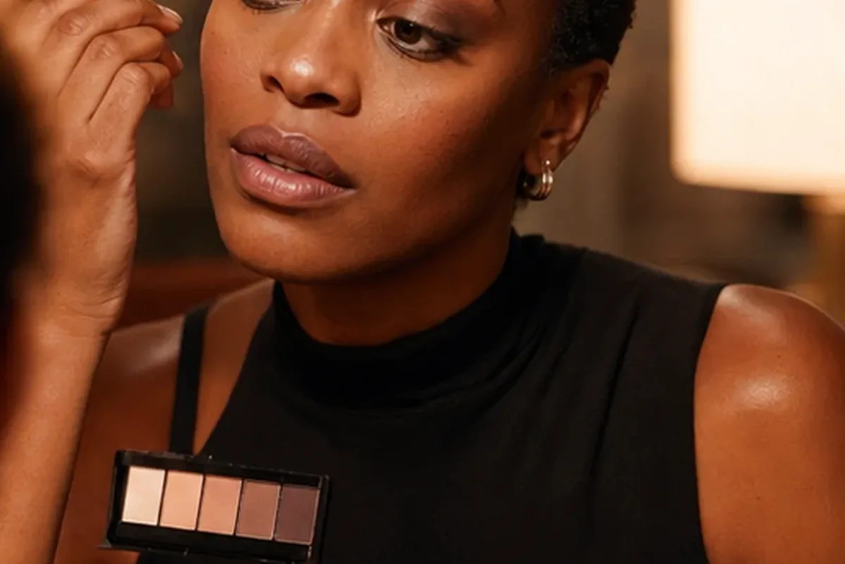 Emotionaler und authentischer Anwendungsmoment rund um Make-up-Pinsel für trockene Haut