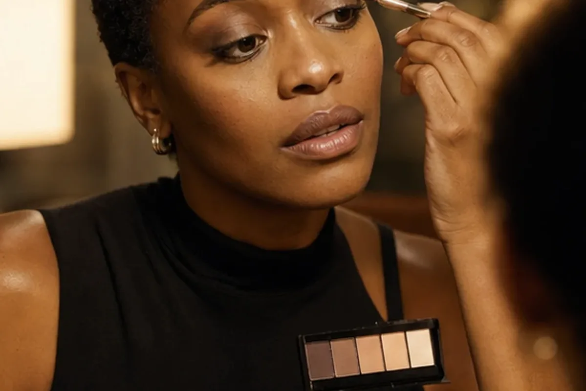 Redaktionelle Detailaufnahme zur Orientierung bei Bronzer für trockene Haut