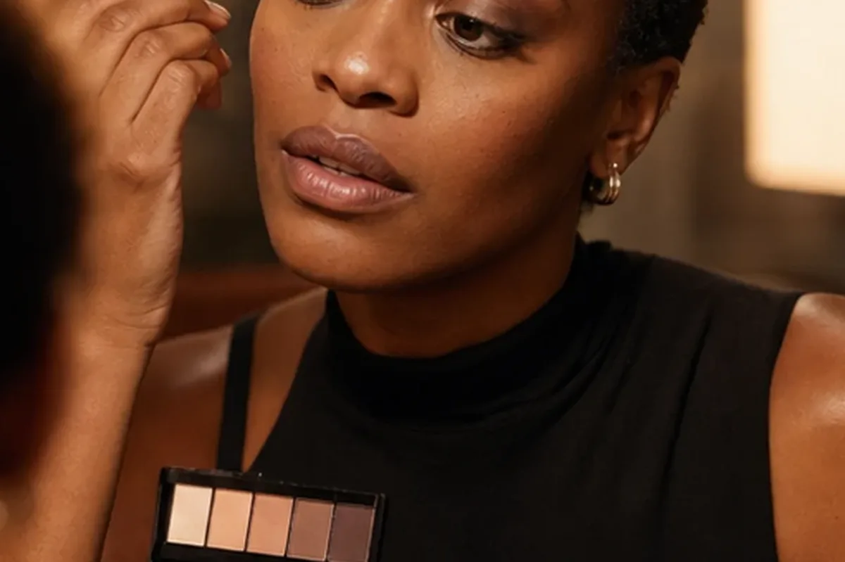 Authentischer Wohlfühlmoment passend zum Beauty-Thema Puder für langen Halt