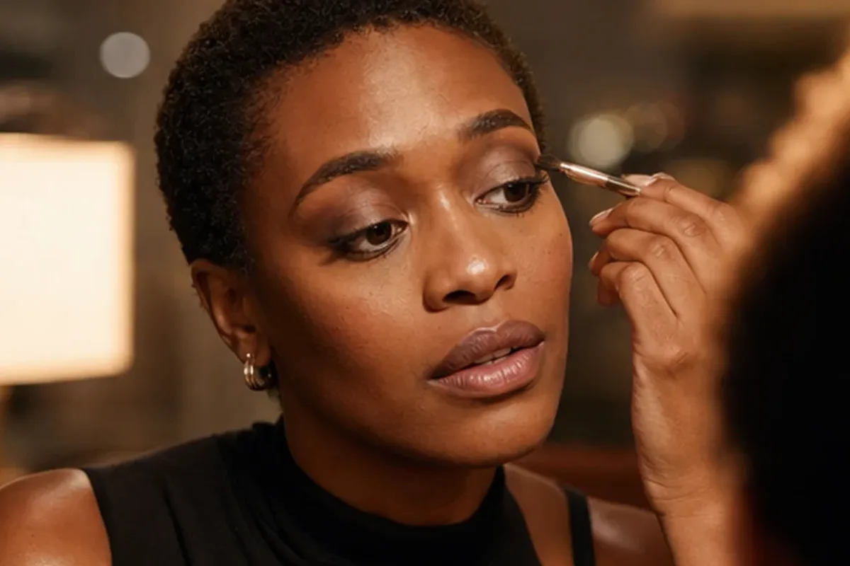 Authentischer Wohlfühlmoment passend zum Beauty-Thema Lidschatten für reife Haut