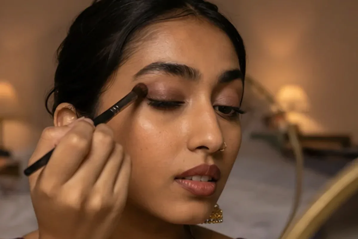 Redaktionelle Detailaufnahme zur Orientierung bei Make-up-Pinsel für reife Haut