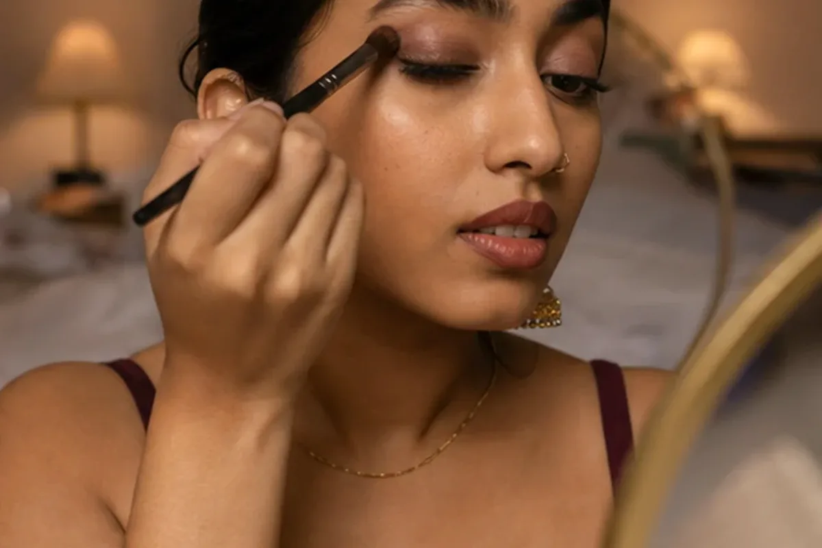 Redaktioneller Beauty-Moment zur Ausgangslage bei Puder für ölige Haut