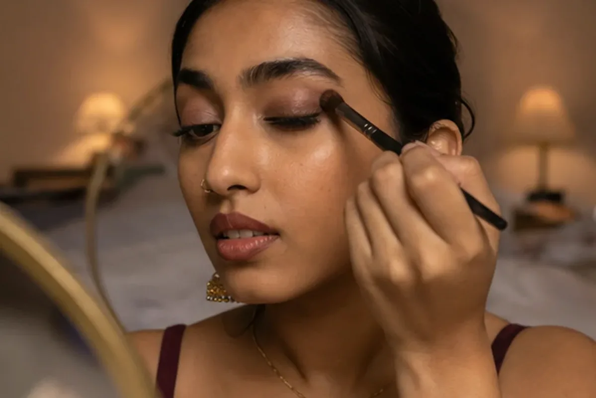 Emotionaler und authentischer Anwendungsmoment rund um Bronzer bei Rötungen