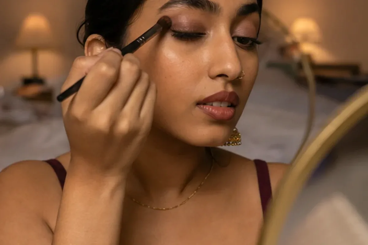 Authentische Beauty-Routine passend zum Thema Puder für trockene Haut