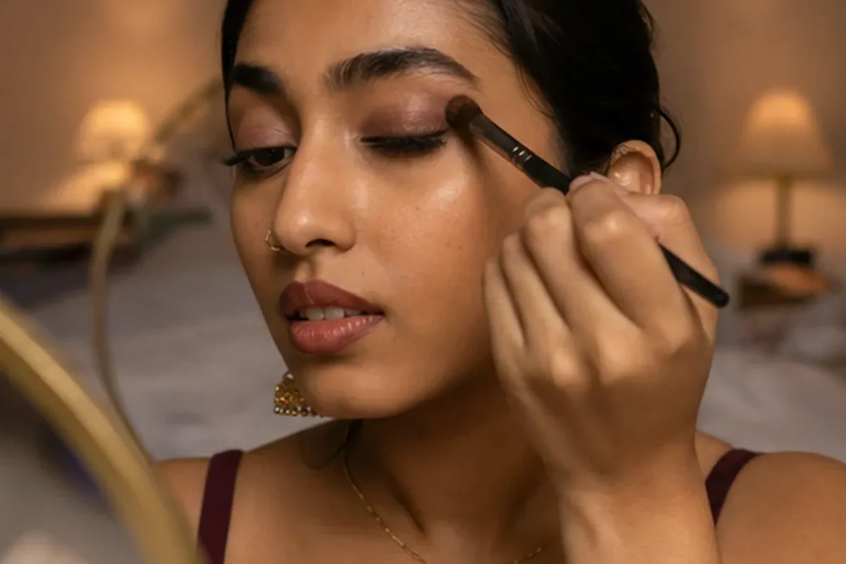 Redaktionelle Detailaufnahme zur Orientierung bei Bronzer für reife Haut