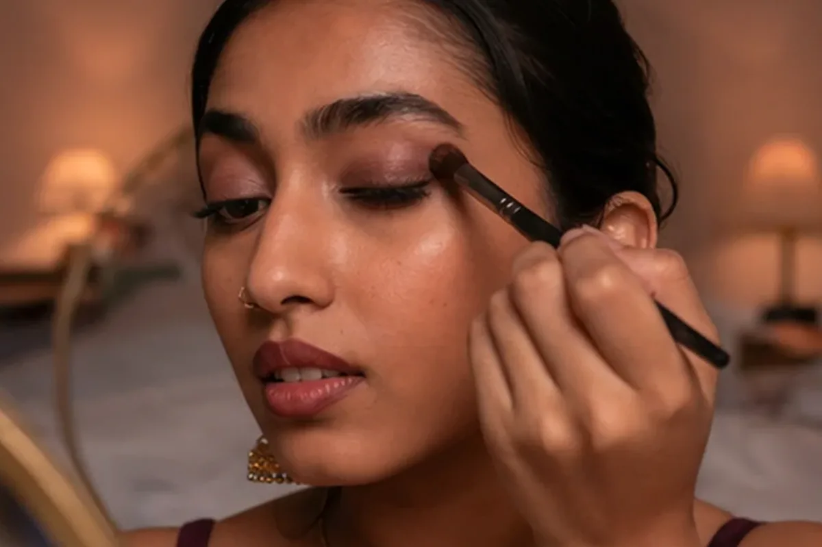 Authentischer Wohlfühlmoment passend zum Beauty-Thema Puder für einen natürlichen Look
