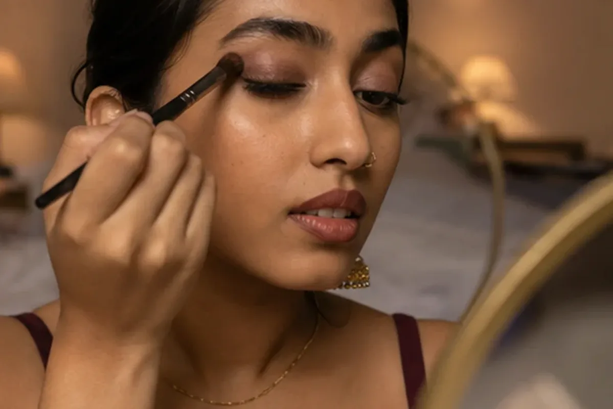 Authentische Beauty-Routine passend zum Thema Make-up-Pinsel für langen Halt