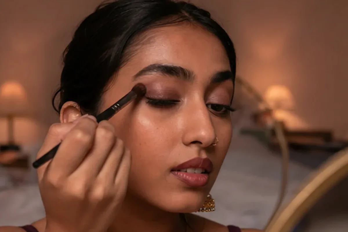 Authentischer Wohlfühlmoment passend zum Beauty-Thema Puder bei großen Poren
