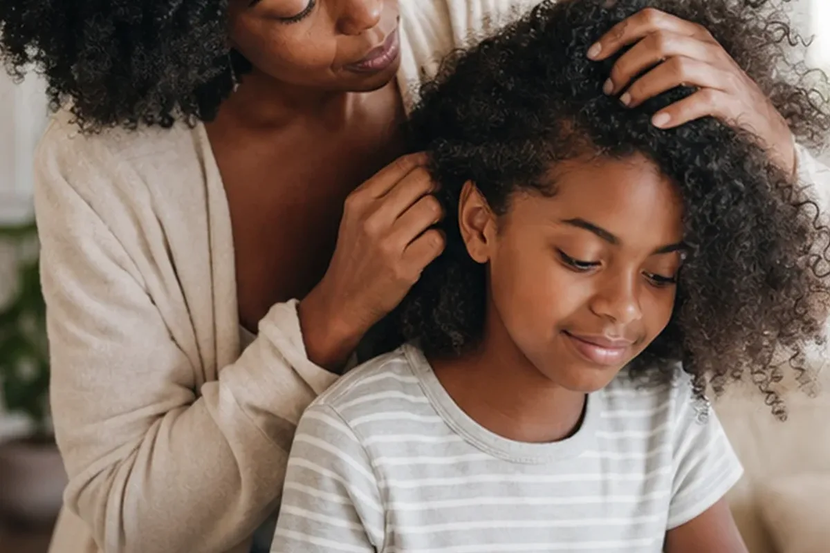 Emotionaler und authentischer Anwendungsmoment rund um Lockencreme bei Frizz