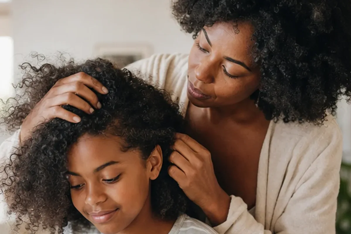 Redaktioneller Beauty-Moment zur Ausgangslage bei Lockencreme für strapaziertes Haar
