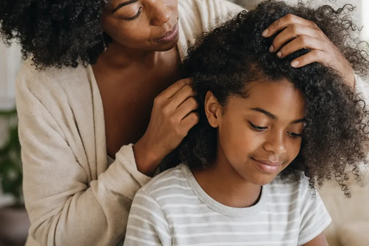 Emotionaler und authentischer Anwendungsmoment rund um Volumenspray für trockenes Haar