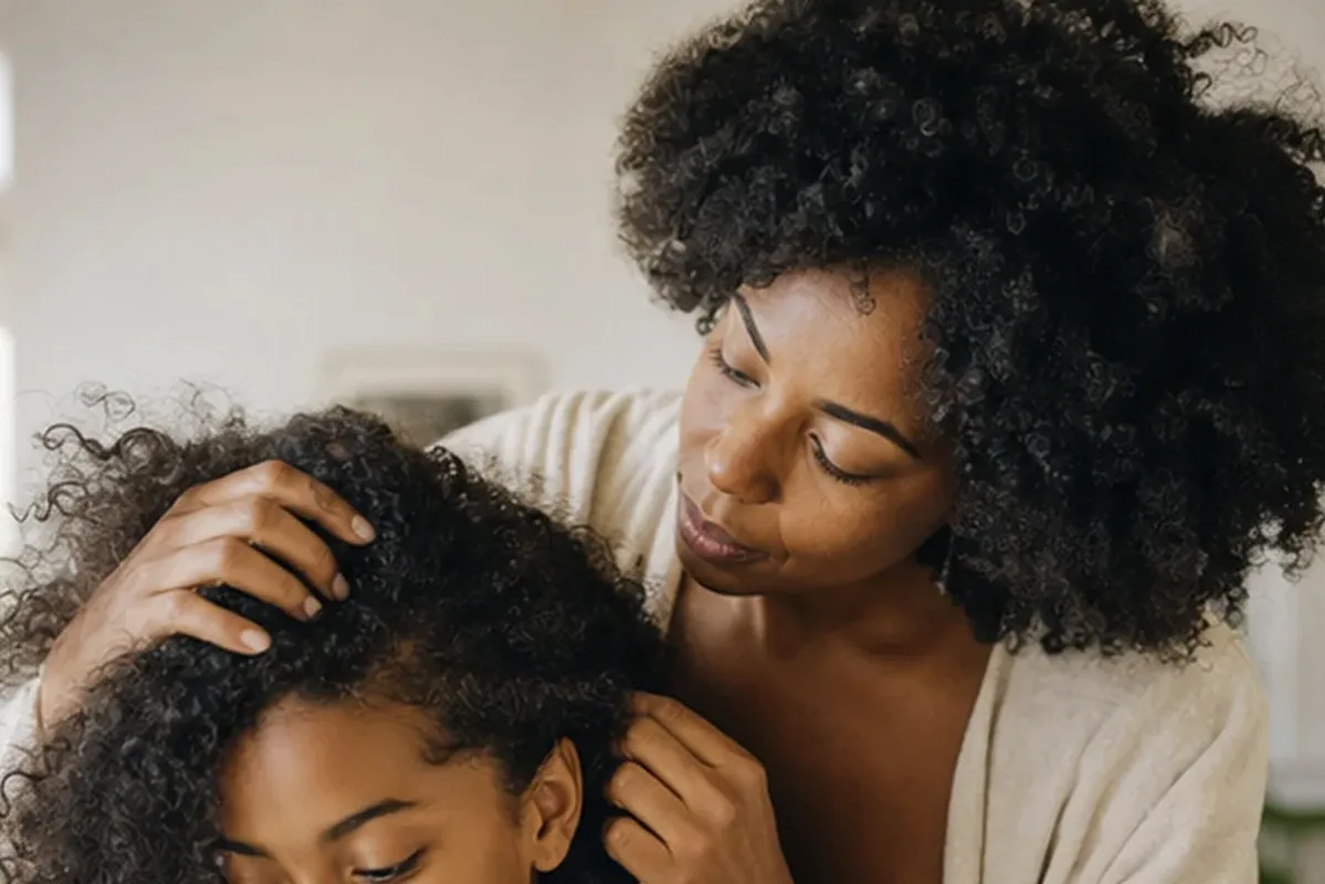 Emotionaler und authentischer Anwendungsmoment rund um Conditioner für empfindliche Kopfhaut