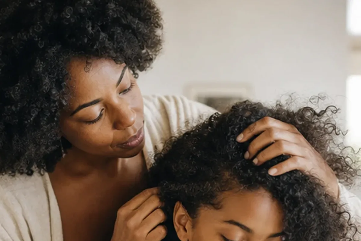 Emotionaler und authentischer Anwendungsmoment rund um Mildes Shampoo für lockiges Haar
