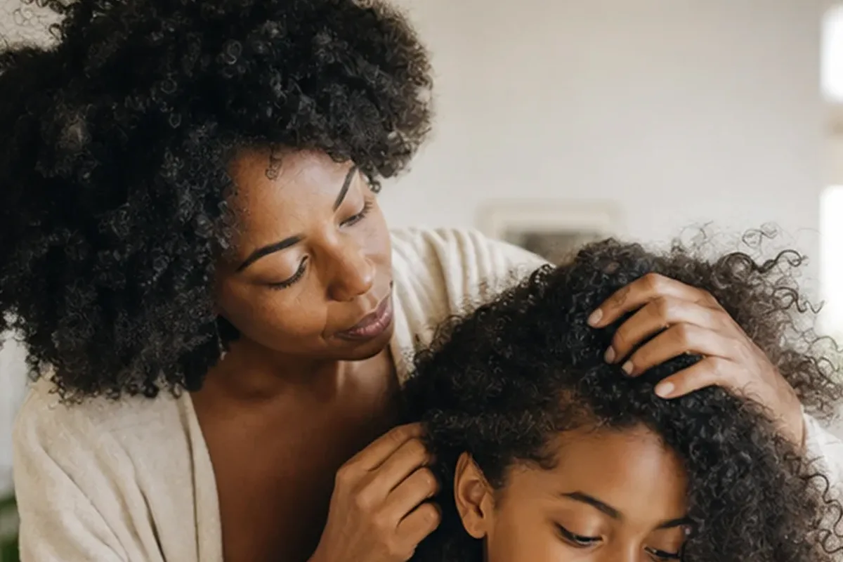 Authentischer Wohlfühlmoment passend zum Beauty-Thema Silbershampoo bei Frizz