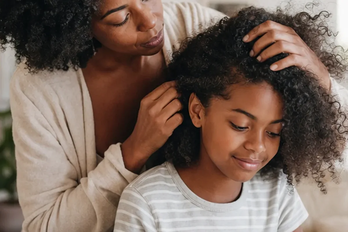 Authentischer Wohlfühlmoment passend zum Beauty-Thema Lockencreme für trockenes Haar