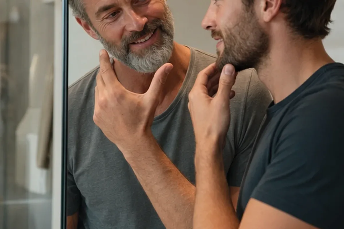 Authentischer Wohlfühlmoment passend zum Beauty-Thema Rasierschaum für empfindliche Haut