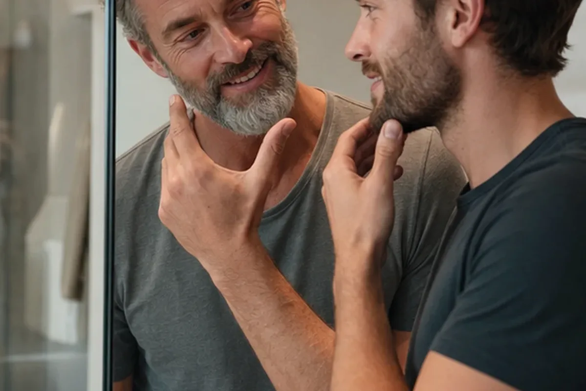 Emotionaler und authentischer Anwendungsmoment rund um Männer-Deodorant für trockene Haut