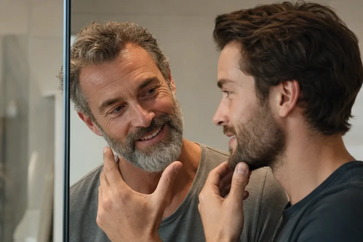 Redaktioneller Beauty-Moment zur Ausgangslage bei Bartbalsam für fettige Haut