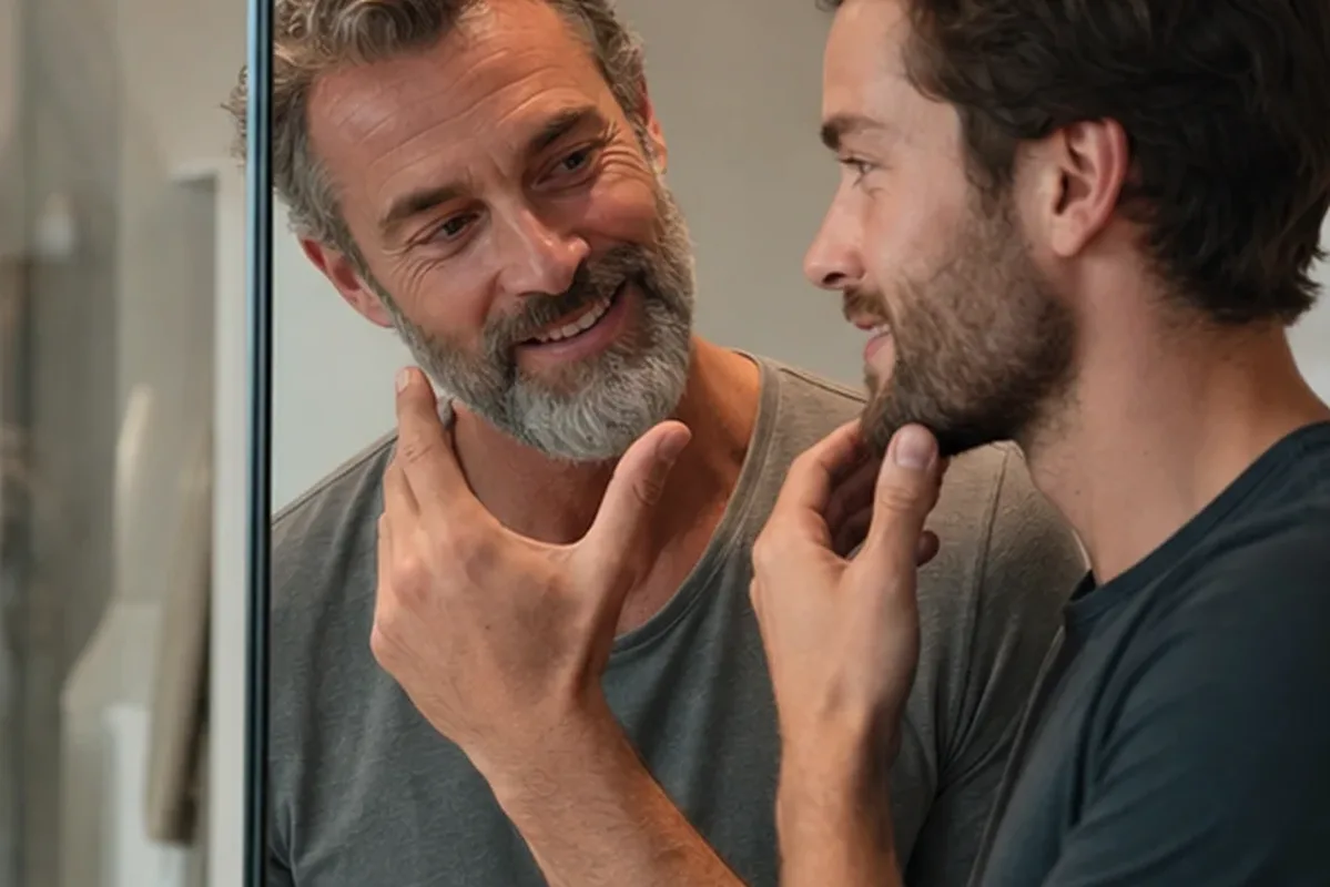Authentischer Wohlfühlmoment passend zum Beauty-Thema Männer-Gesichtscreme für Pflege-Einsteiger