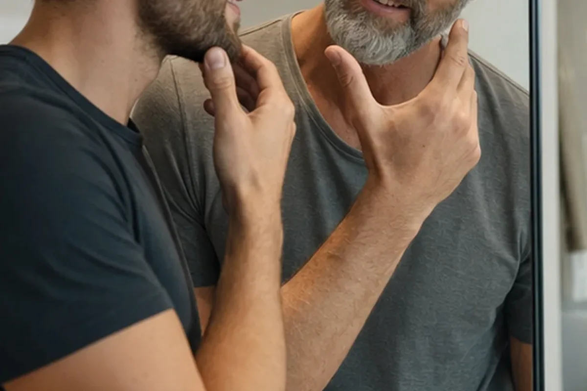 Authentischer Wohlfühlmoment passend zum Beauty-Thema Bartöl für fettige Haut