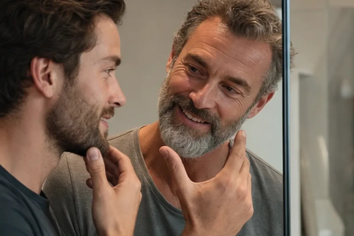 Emotionaler und authentischer Anwendungsmoment rund um Männer-Gesichtsreiniger für fettige Haut