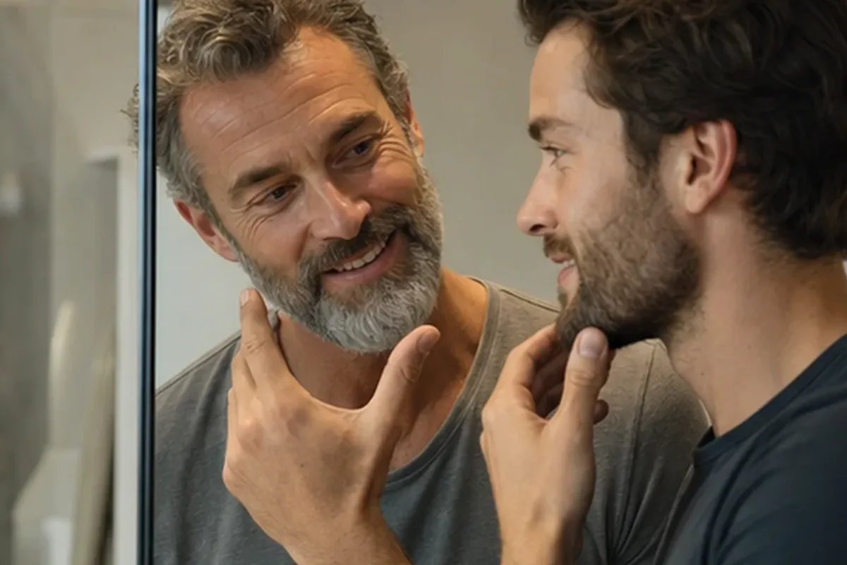 Authentischer Wohlfühlmoment passend zum Beauty-Thema After Shave bei Rasurbrand