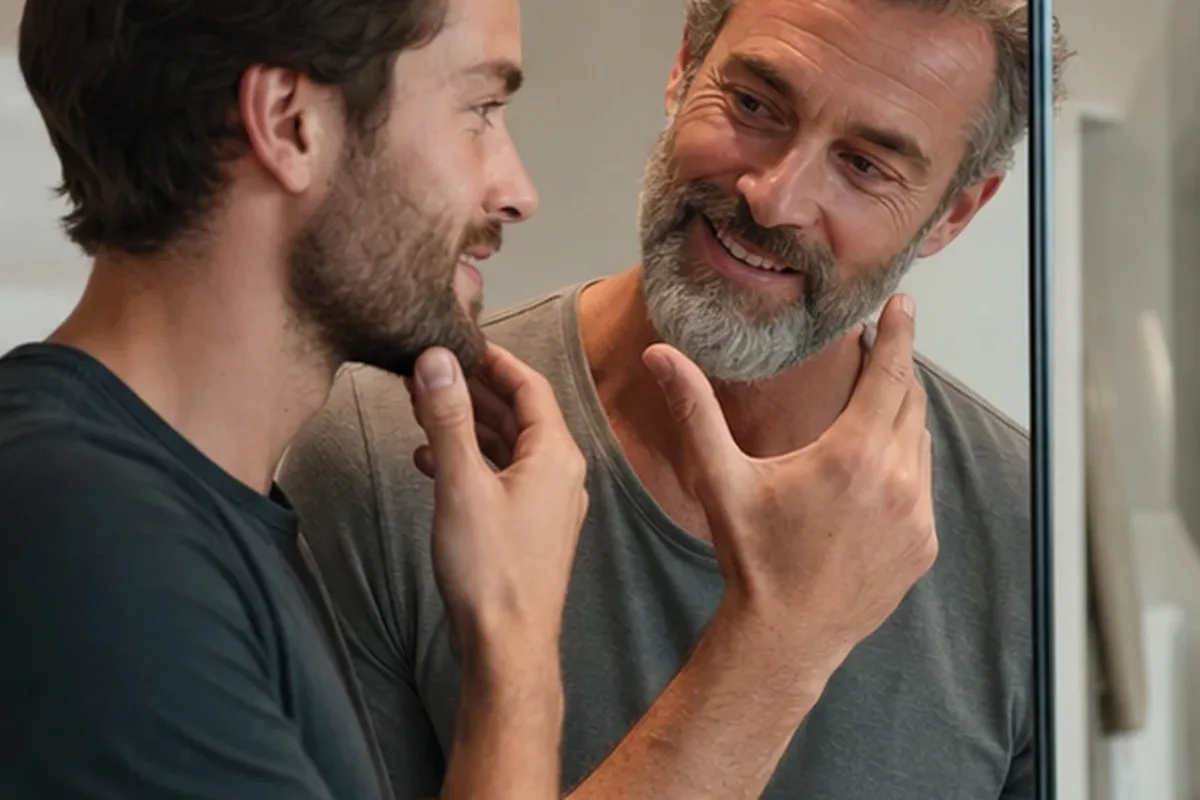 Authentischer Wohlfühlmoment passend zum Beauty-Thema Männer-Gesichtsreiniger für trockene Haut