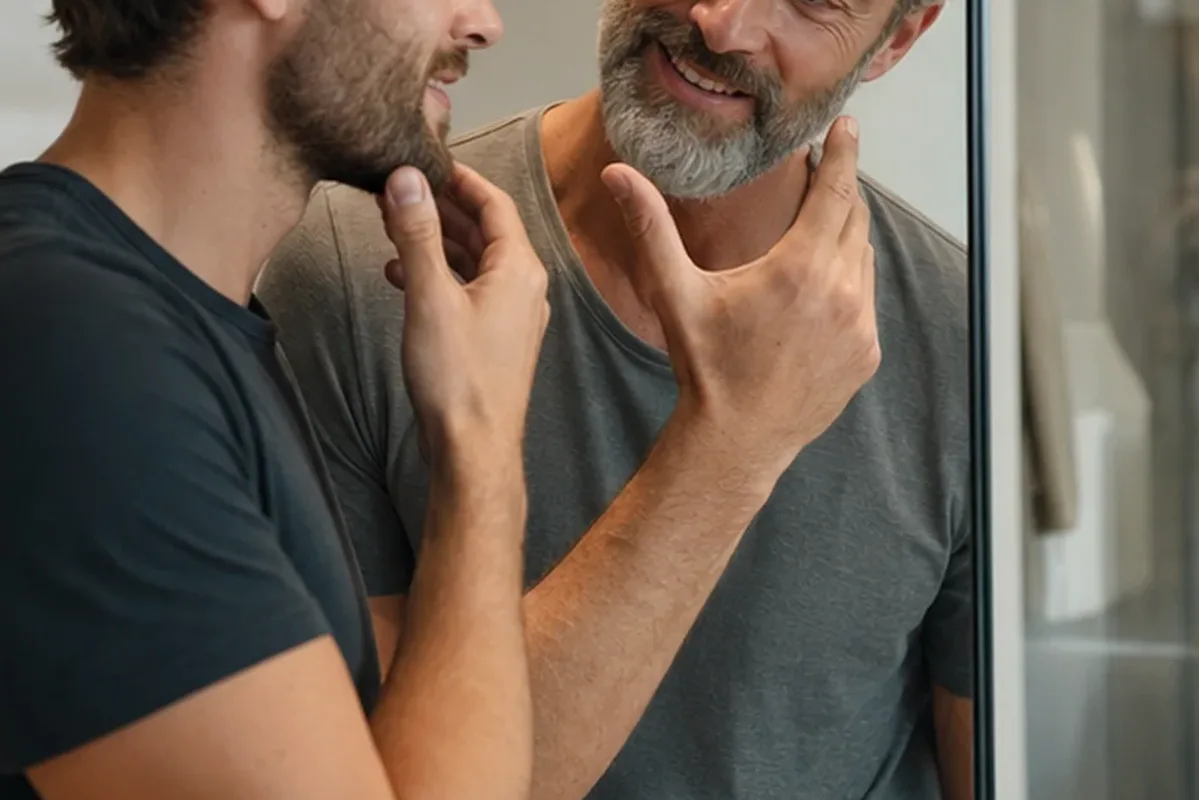 Authentischer Wohlfühlmoment passend zum Beauty-Thema Männer-Gesichtscreme für trockene Haut