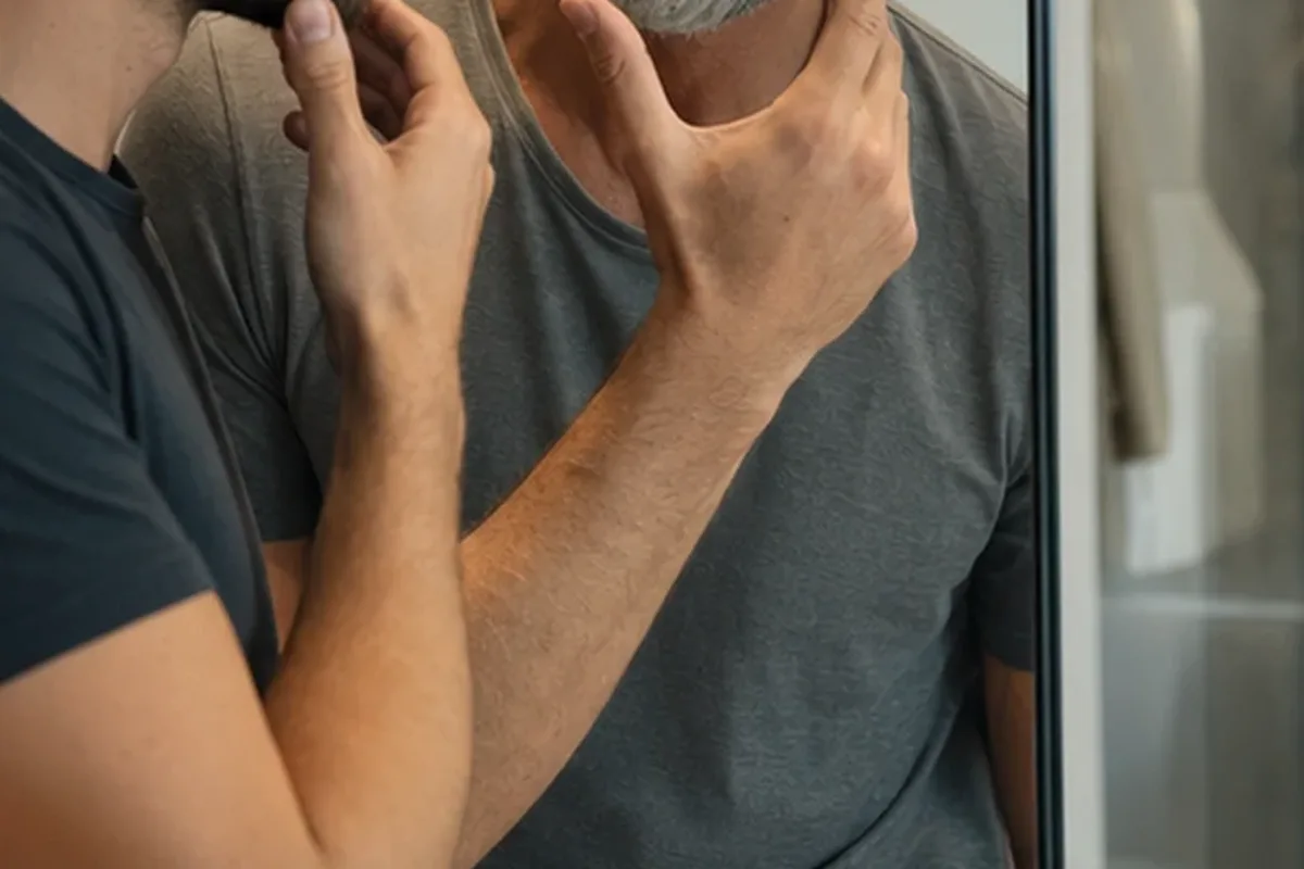 Emotionaler und authentischer Anwendungsmoment rund um Elektrorasierer für Pflege-Einsteiger