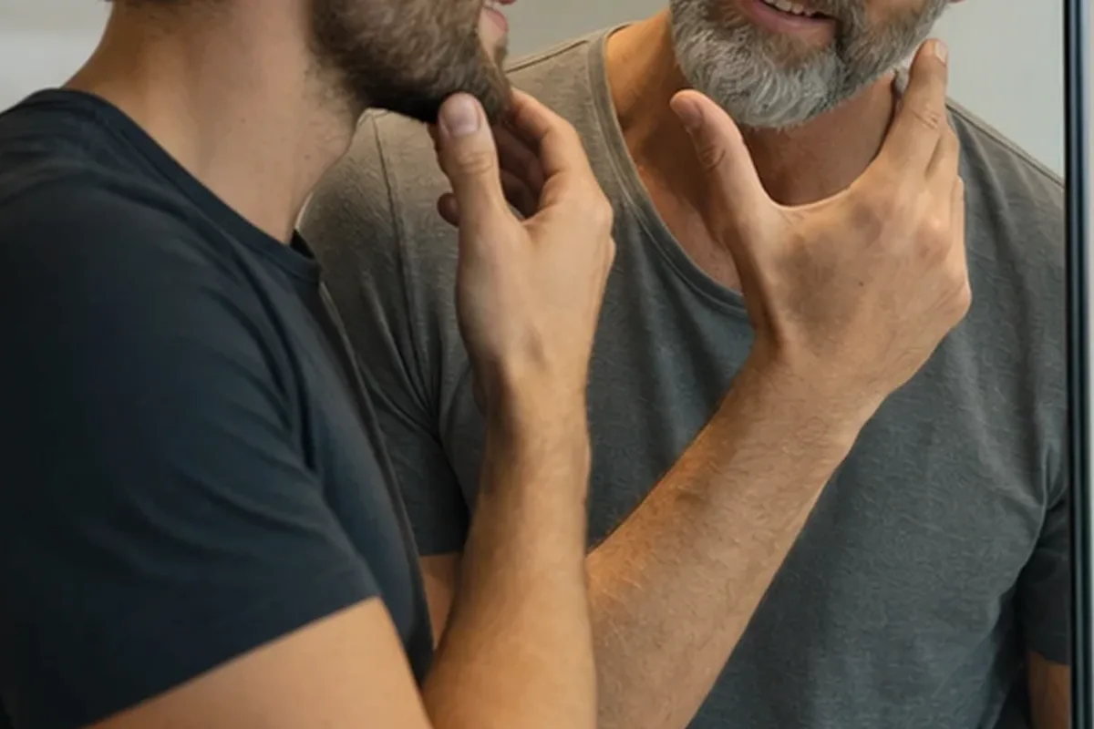 Emotionaler und authentischer Anwendungsmoment rund um After Shave für Pflege-Einsteiger