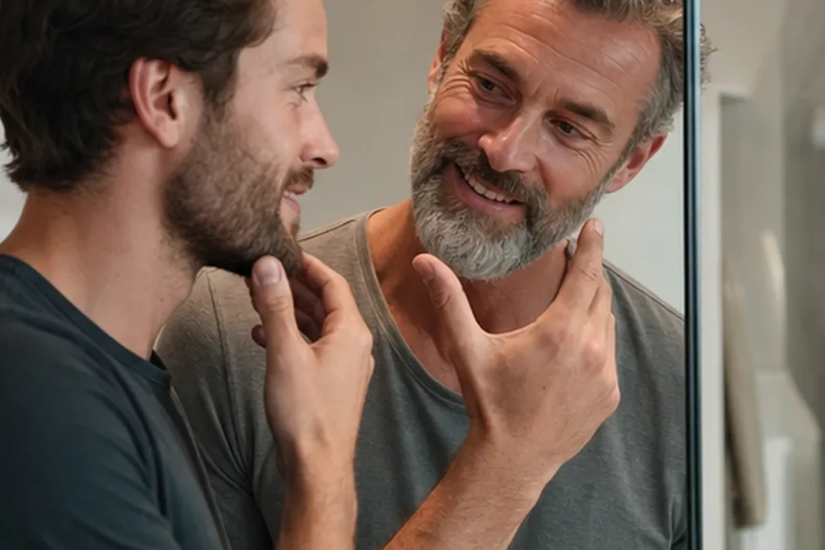 Authentischer Wohlfühlmoment passend zum Beauty-Thema Bartpflege