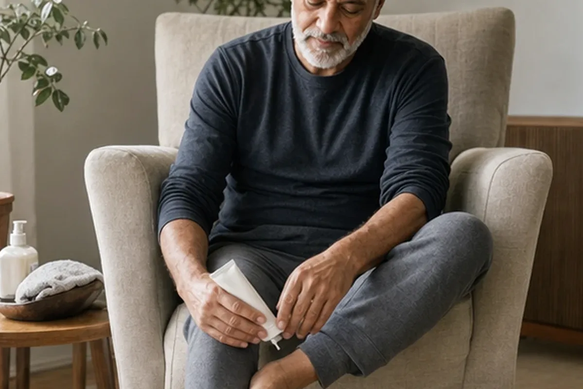 Authentischer Wohlfühlmoment passend zum Beauty-Thema Körperlotion bei Keratosis pilaris