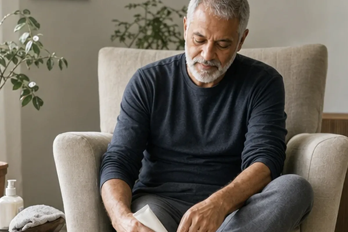 Emotionaler und authentischer Anwendungsmoment rund um Körperöl bei Keratosis pilaris