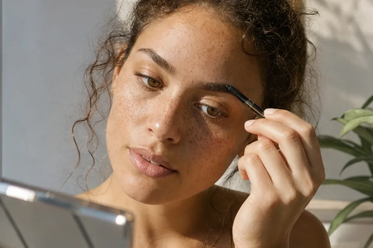Redaktionelle Detailaufnahme zur Orientierung bei Make-up-Pinsel für ölige Haut
