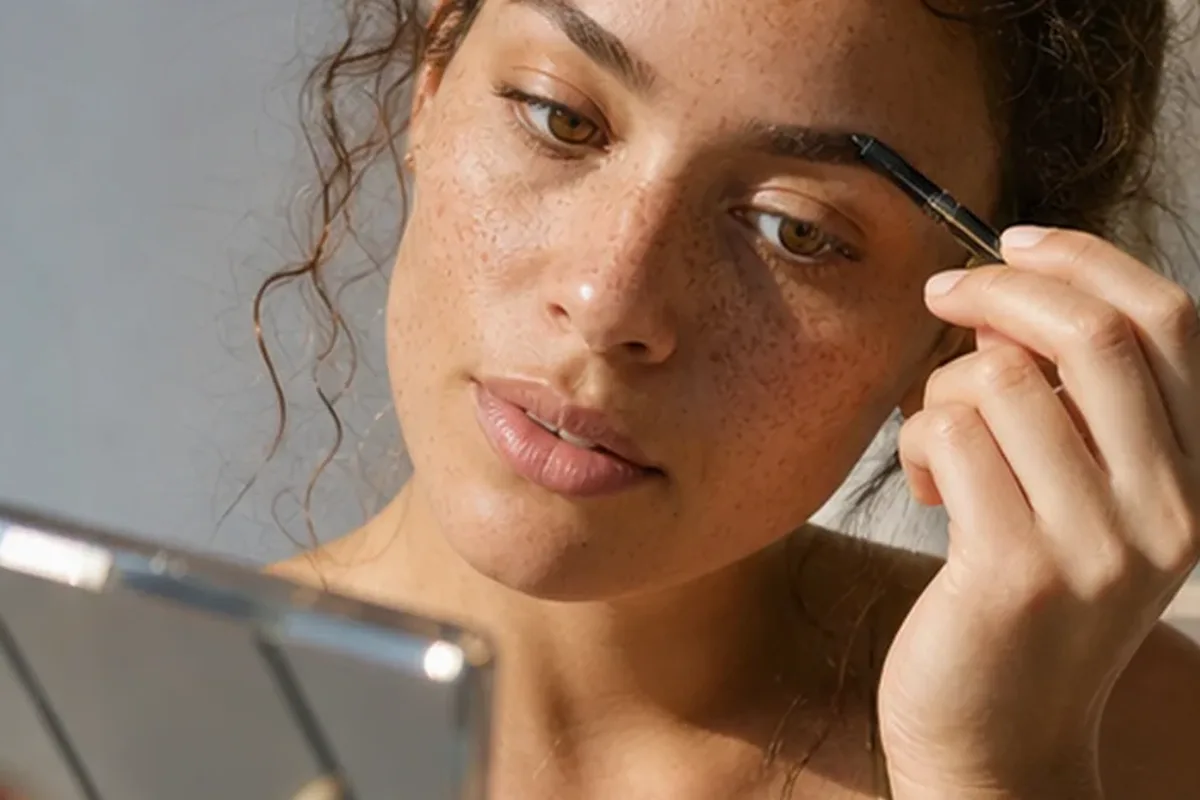 Authentische Beauty-Routine passend zum Thema Augenbrauengel für reife Haut