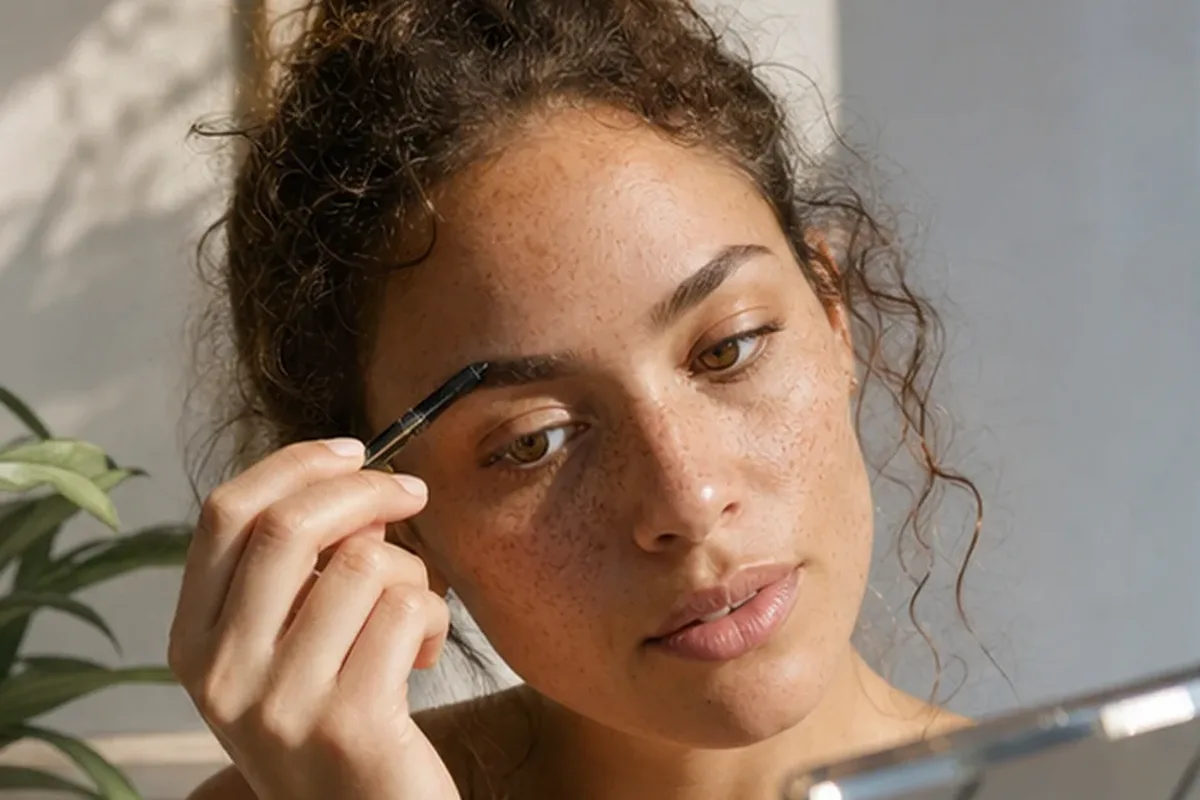 Authentischer Wohlfühlmoment passend zum Beauty-Thema Puder für einen natürlichen Look