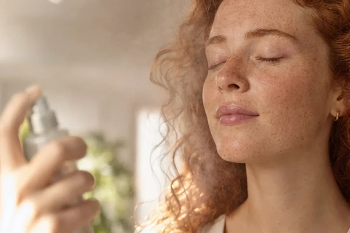 Authentischer Wohlfühlmoment passend zum Beauty-Thema Feuchtigkeitsserum für fettige Haut