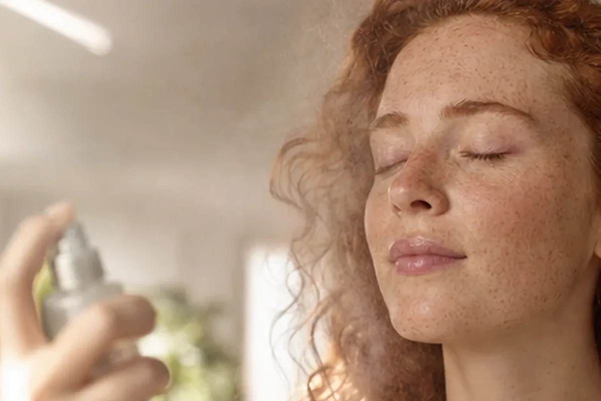 Authentischer Wohlfühlmoment passend zum Beauty-Thema Niacinamid-Serum für Mischhaut