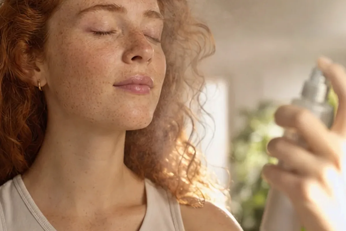 Authentischer Wohlfühlmoment passend zum Beauty-Thema Niacinamid-Serum für fettige Haut