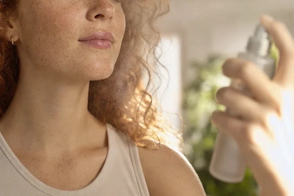 Authentischer Wohlfühlmoment passend zum Beauty-Thema Retinol-Serum für unreine Haut