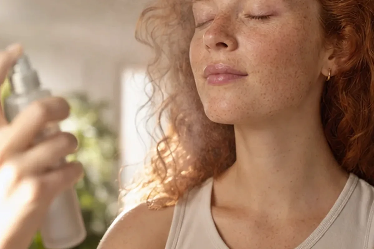 Authentischer Wohlfühlmoment passend zum Beauty-Thema Vitamin-C-Serum für Mischhaut