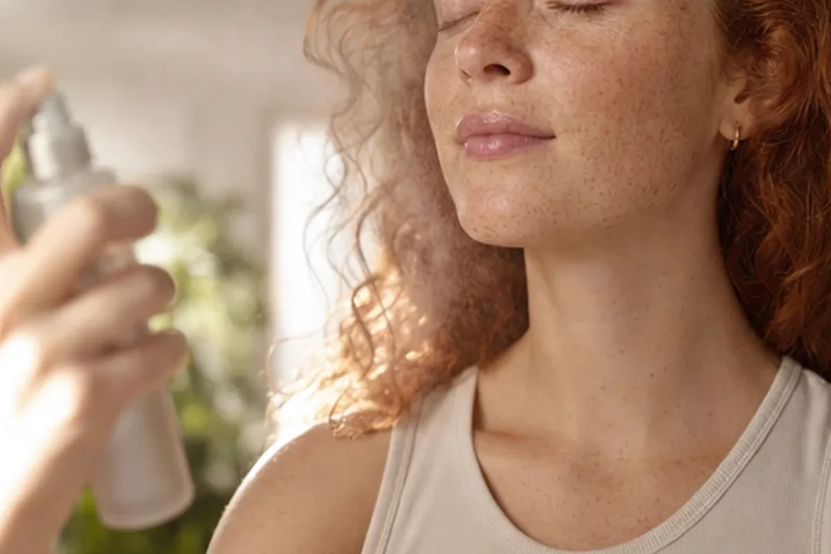 Authentischer Wohlfühlmoment passend zum Beauty-Thema Retinol-Serum für Mischhaut