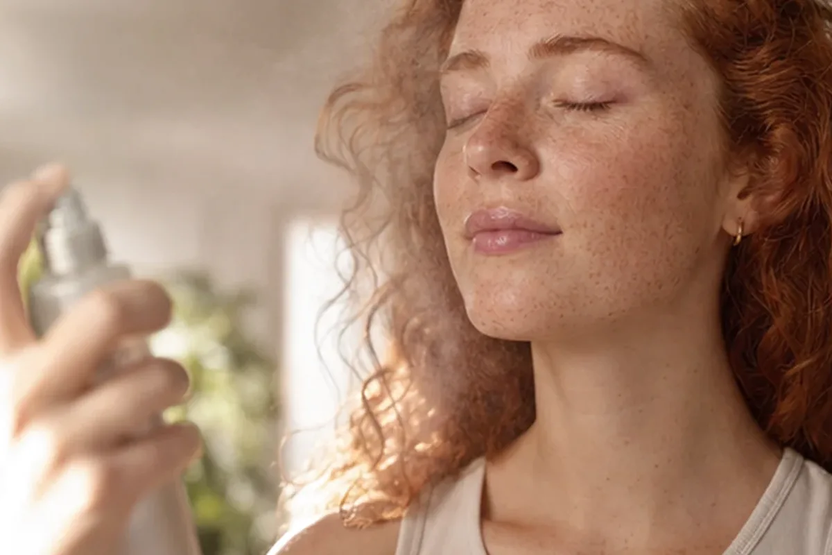 Emotionaler und authentischer Anwendungsmoment rund um Vitamin-C-Serum für trockene Haut